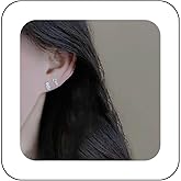 Andelaisi Boho Cat Earrings Silver Cat Fish Earrings Vintage Cute Cat Tiny Earrings Minimalist Funny Fish Cat Asymmetric Earrings Jewelry for Women