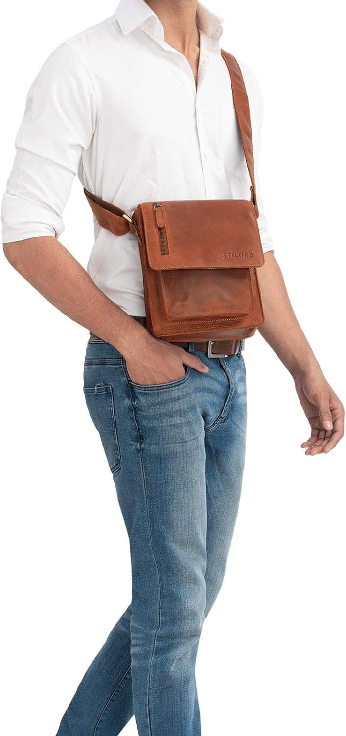 STILORD "Finn" Small Shoulder Bag for Men Vintage Cross Body Bag Suitable for 8.4 inch Tablets Satchel Genuine Leather Colour:Andorra - Image 3