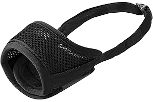 WANROPES Dog Muzzle, Soft Nylon Muzzle for Small Medium Large Dogs Labrador German Shepherd Chihuahua, Air Mesh Breathable Drinkable Adjustable Loop Anti-Dropping Pets Muzzle for Biting Barking Chewing-Black,L