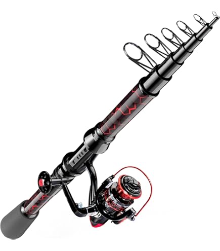 Mini Portable Pocket Fishing Rod Telescopic Fishing Pole Kit with Fishing Rod and Spinning Reel Combo Kit for Saltwater Freshwater (Black) : Sports & Outdoors
