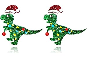 ONLYJUMP Acrylic Christmas Earrings for Women Girls Cut Acrylic Animals Earrings Christmas Tree Green Caterpillar Sheep Dinosaur Earrings Funny Jewelry