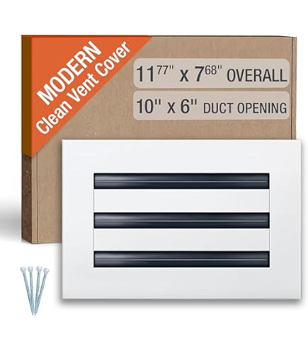 FA-STAR Clean Modern Grille D'aération 10 X 4 (découpe D'ouverture De Conduit) – Blanc Décoratif – Diffuseur Linéaire Standard – Grille De Registre