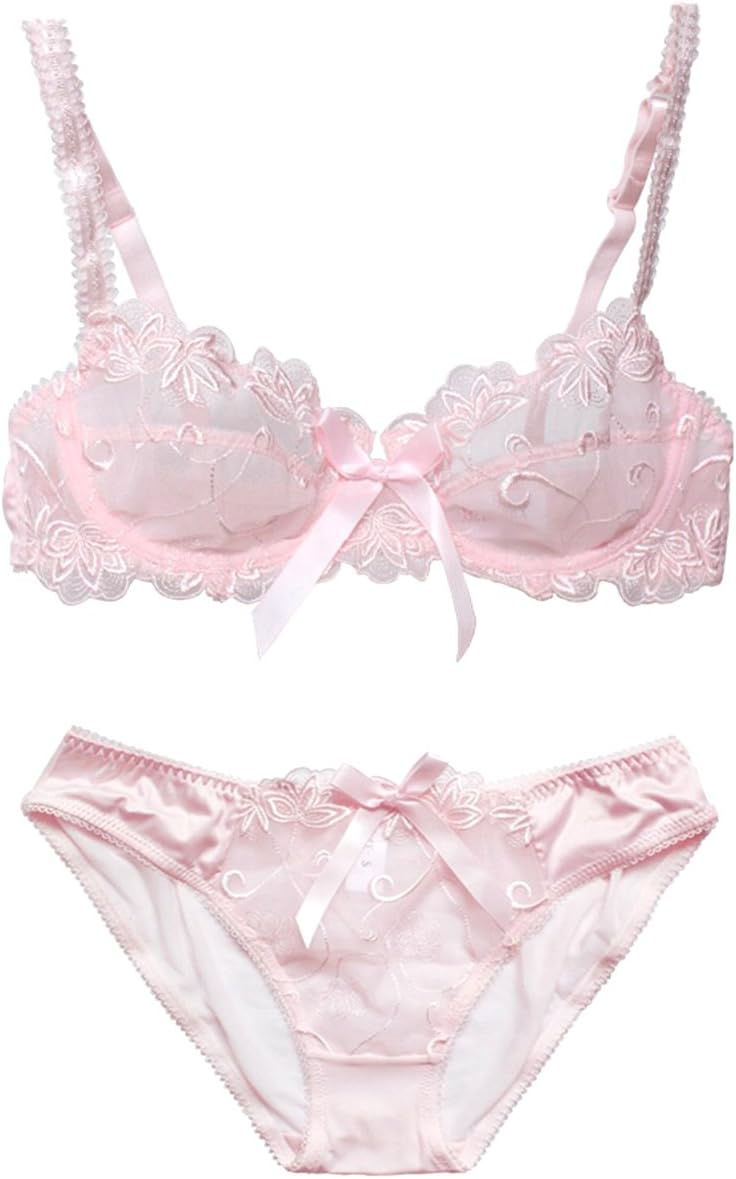 Women's Thin Transparent Lace Bra Set