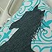 CaliTime Canvas Throw Pillow Cover Shell for Couch Sofa Home Decoration 18 X 18 Inches Turquoise Geometric Pattern with Black Horse
