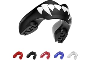 SafeJawz Mouthguard for Braces, One Size Re-Mouldable Mouth Guard with Case for Boxing, Basketball, Football, MMA, Lacrosse, Hockey and All Contact Sports (Fangz)