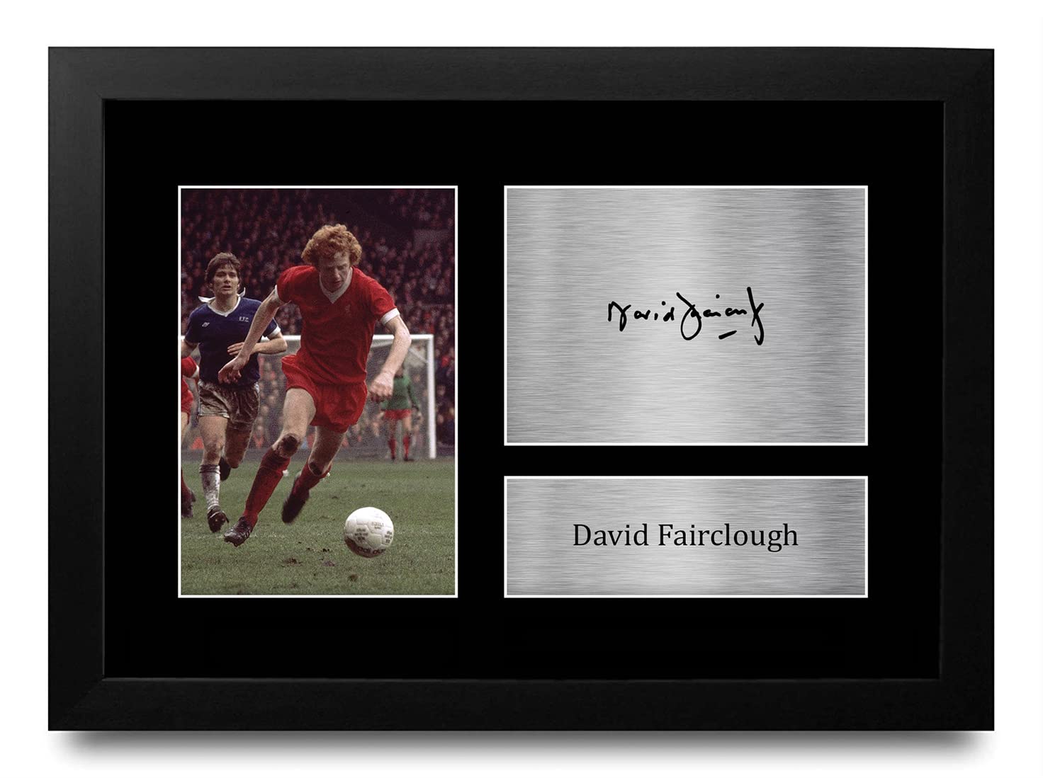 HWC Trading FR A4 David Fairclough Liverpool Gifts Printed Signed Autograph Picture for Football Fans and Supporters - A4 Framed