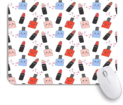 Amazon Ecomaomi 可愛いマウスパッド かわいいシームレスパターンの化粧品 ビューティースタイルカワイイ 滑り止めゴムバッキングマウス パッドノートブックコンピュータマウスマット Ecomaomi マウスパッド 通販