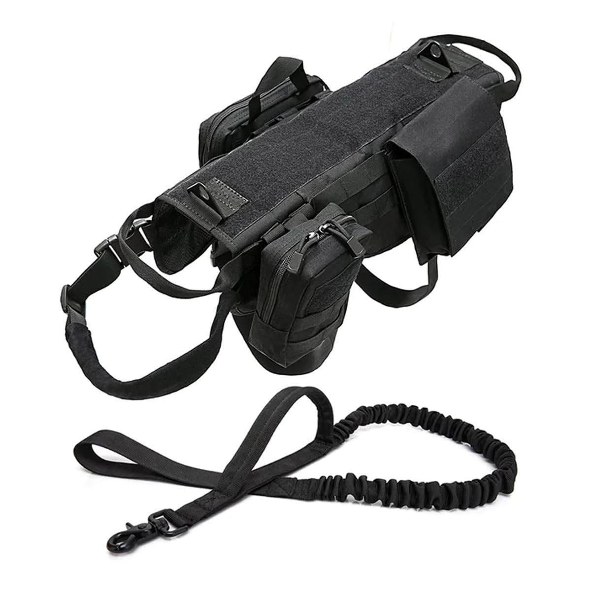 Photo 1 of Tactical Dog Vest Harness Heavy Duty Dog Harness with 3 MOLLE Bags&1 Bungee Leash