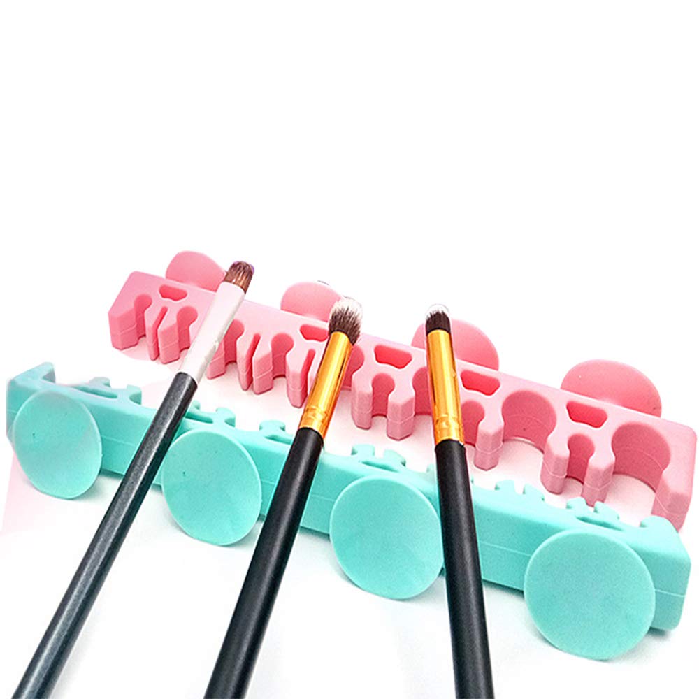2Pack Silicone Makeup Brush Holder, Cosmetic Brush Drying
