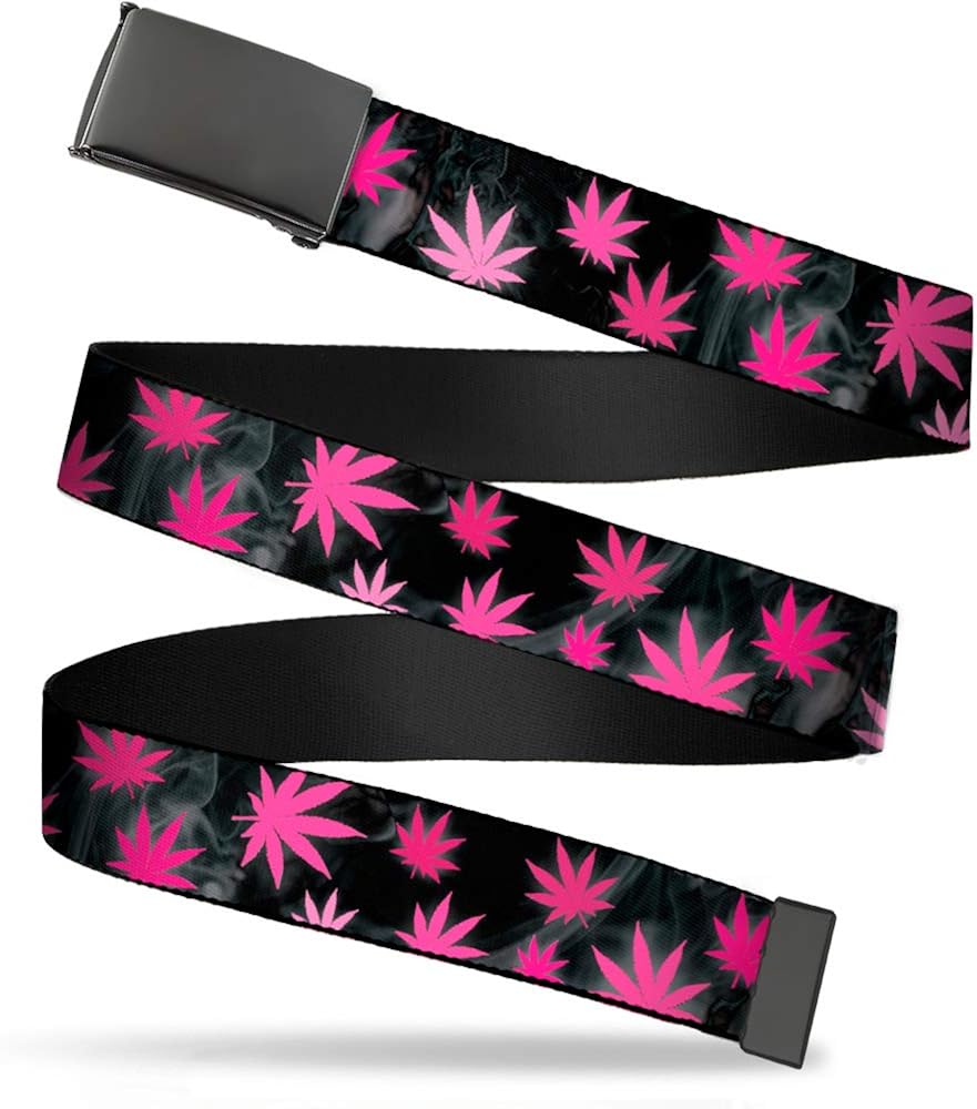 Buy BuckleDown Men's  Belt Weed, Multicolor, 1.25" Wide Fits up