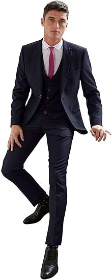Classique Costume Homme Mariage Cérémonie Couleur Unie Noir
