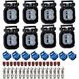 LIZAPUS 8PCS Performance 60131 Fuel Injector Connector Kit Compatible with EV6/USCar Style Injectors