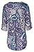 TrendiMax Women Casual Split V Neck Cuffed 3/4 Sleeve Floral Printed Blouses Tops (8 Floral Pattern) Purple