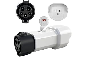 EVqiaoyi J1772 to NEMA 5-15/5-20 Adapter with Voltage Display and Power-Off Button Portable Discharge Converter J1772 Chargin