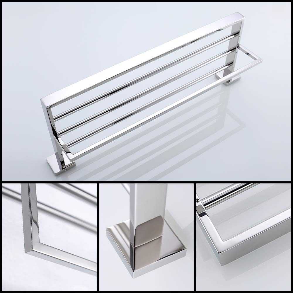 TURS Towel Rack Bathroom Towel Shelf Holder Hanger Towel Rails 20-Inch Stainless Steel Wall Mount, Polished Chrome Finish, Q7008P-50CM - Image 5