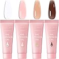 Makartt Poly Nail Gel Set - 4 Fall ColorsStrong Builder for Extension Overlay Strengthener 3D Diy, Multifunctional, Long-lasting for Nails French Manicures Home Salon White Pink Nude Brown