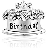 SBI Jewelry Silver Birthstone Charms Compatible with Pandora Charms Bracelets Cubic Zirconia Happy Birthday Bead for Women