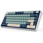 RK ROYAL KLUDGE R75 Wireless Mechanical Keyboard, 75% Percent Custom Gaming Keyboard Gasket Mount RGB Backlit with Knob & PBT Keycaps, BT5.1/2.4GHz/USB-C, Hot Swappable Cream Switch