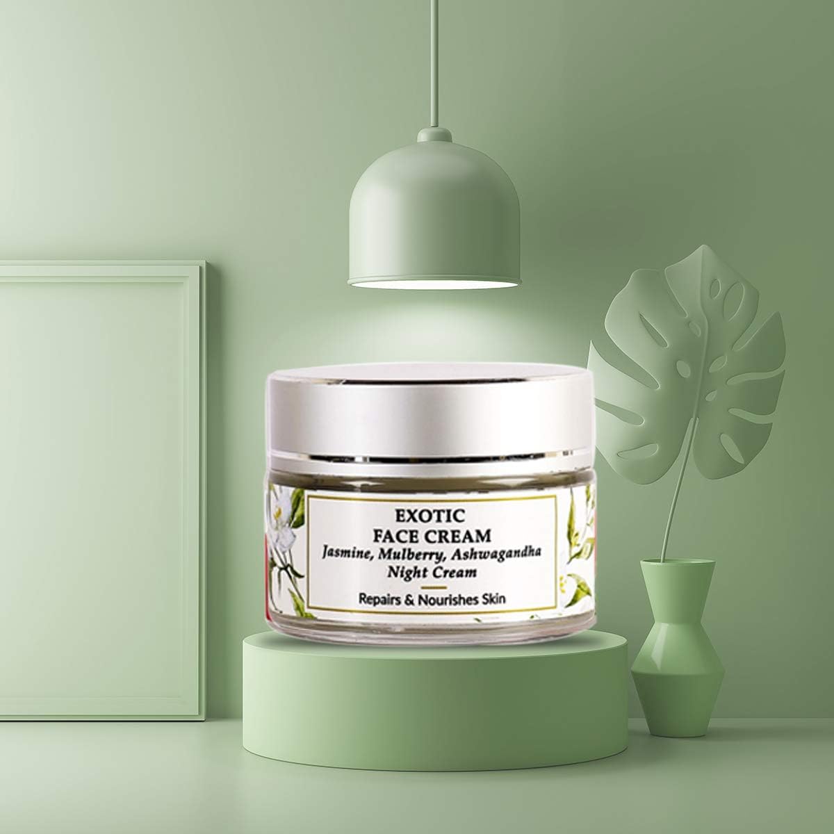 Mirah Belle - Organic and Natural - Jasmine, Mulberry, Ashwagandha - Night Face Cream - Dry Skin - Best for Men and Women - Vegan, Organic, Paraben Free - 30gm
