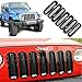 Danti 7PC Black Front Grill Mesh Grille Insert Kit for Jeep Wrangler JK JKU Sports Sahara Freedom Rubicon X & Unlimited X 2/4 Door 2007-2016 (Black)
