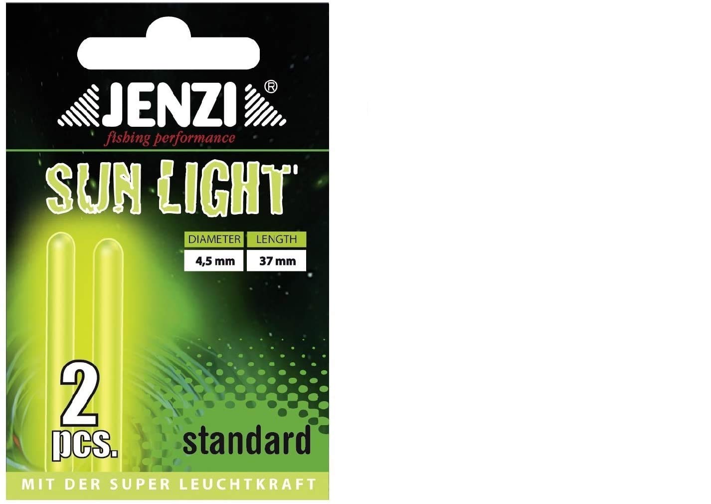 Pack of 20 Jenzi glow sticks 4.5 mm x 3.7 cm + ‘Petri Heil’ sticker