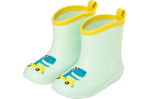 FUNCOO PLUS Kids Rain Boots Toddler Rain Shoes Children Waterproof Boots for Boys and Girls