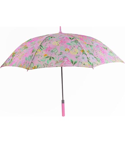 Lilly Pulitzer Umbrella for Women for Golfing/Beach/Travel, Large Cute Umbrella for Rain or Sun, Via Amore Spritzer : Sports & Outdoors
