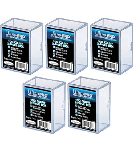 thumbnail image 2 of Clear Card Storage Box BCW Hinged Trading Card Box - 25 Count Clear Plastic Storage Case Baseball Card Protector 2 of 11