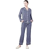 Dowesrobe Women's Pajama Set Long Sleeve Button Down Fashion ladies Sleepwear soft Pjs knitted Loungewear Set