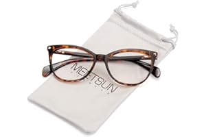 MEETSUN Non Prescription Glasses Frames For Women，Retro Cateye Fake Eyeglasses HD Clear Lens