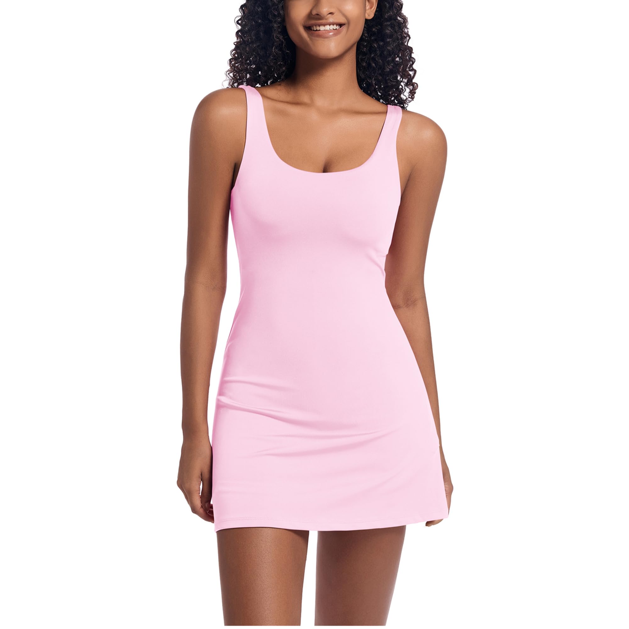 Photo 1 of Tennis Dress for Women with Built-in Shorts & Pockets Athletic Golf Dress for Exercise Sports, MAROON, S