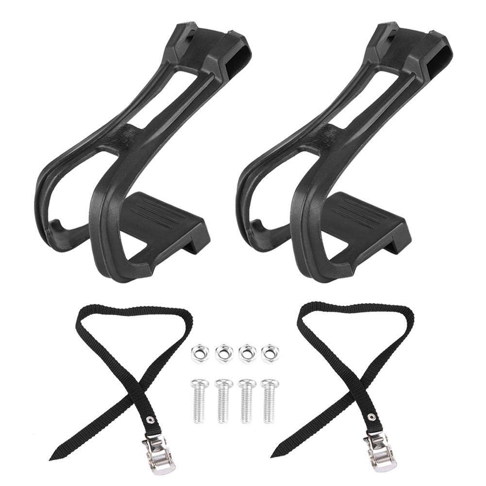 Broco Toe Clips For Bike Pedals Bicycle, 1 Set Cycling Bicycle Bike Toe Clip Toe Pedal Clips Straps for Fixie Road Bike Non-Slip