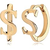 Myears Gold Initial Hoop Earrings for Women 14K Gold Plated Huggie Hoop Earrings Dainty Small Letter Personalized Monogram Jewelry Hypoallergenic Trendy Gold A-Z Earrings