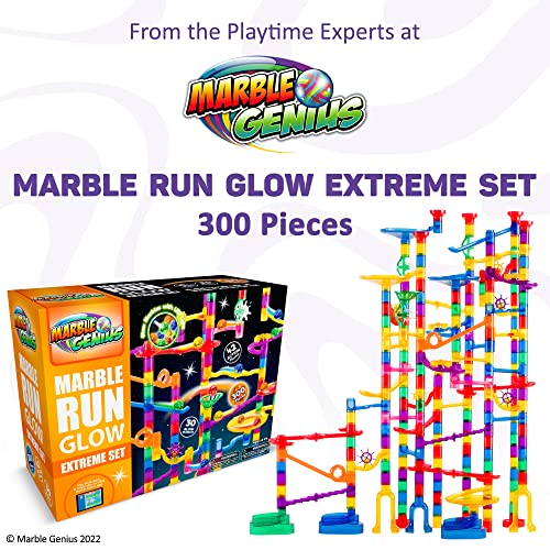 Marble Genius Marble Glow Run Race Track Set Glow in The Dark (300 pcs