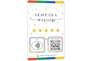 ONE TAP ONLY NFC Business Review Card 1 Pack – Contactless Smart Tap & QR Code – Compatible with Google Review System – Reusable Feedback Tool for Shops, Restaurants, Local Business – Works with All Phones