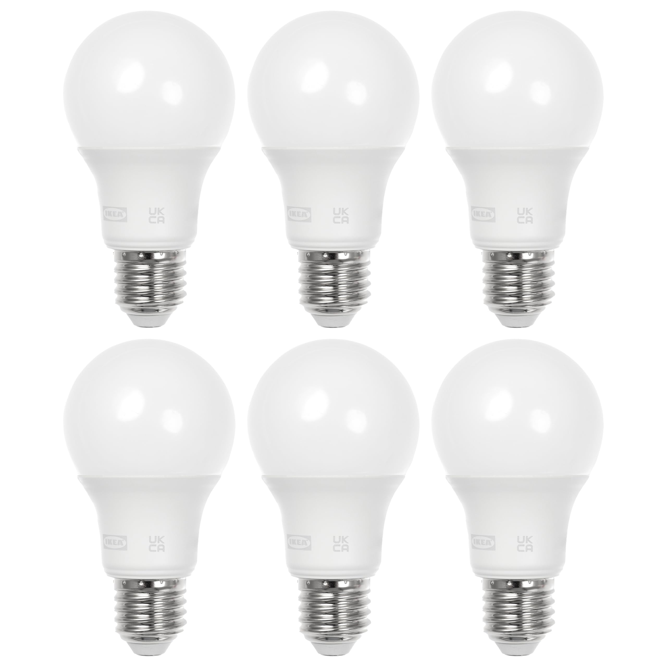 Set of 6 SOLHETTA E27 470 Lumen LED Globe Screw Bulbs, Warm White 2700K, Opal, 2.9W