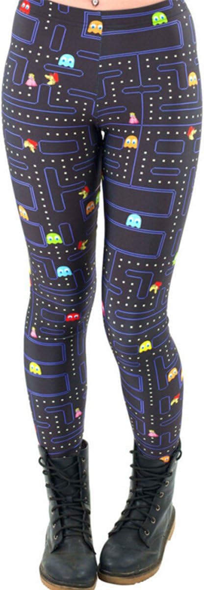Abby Berny Womens Cartoon Printing High Waist Yoga Leggings Stretch Capri Pants Tights