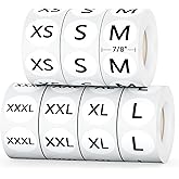 Printholic 3500 PCS Clothing Size Stickers Labels 7/8" Round Self Adhesive Size Stickers for Clothing T Shirts Retail, 7 Size