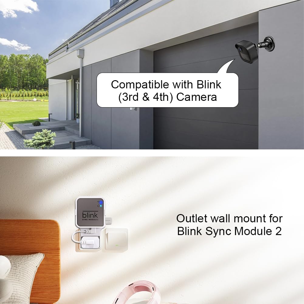 All-New Blink Outdoor Camera Mount, Compatible With Outdoor (4th & 3rd Gen), 360 Degree Adjustable Wall Mount With Sync Module Mount, Cameras Not Included (3Pack, Black)