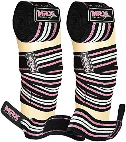 Knee wraps Weight Lifting Knee Wraps Wrist Support Cotton Bandage Straps Pair Set weight lifting knee straps