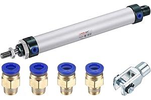 MECCANIXITY Pneumatic Air Cylinder Double Action MAL25X150 25mm Bore 150mm Stroke with Y Connector and 4Pcs Quick Fitting Set