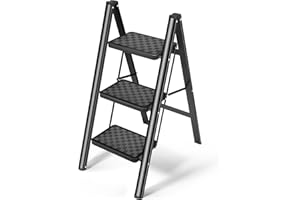 HBTower 3 Step Ladder Folding Step Stool, 330 Lbs Capacity Step Stool for Adults, Closet Step Stool Ladder with Anti-Slip Wid