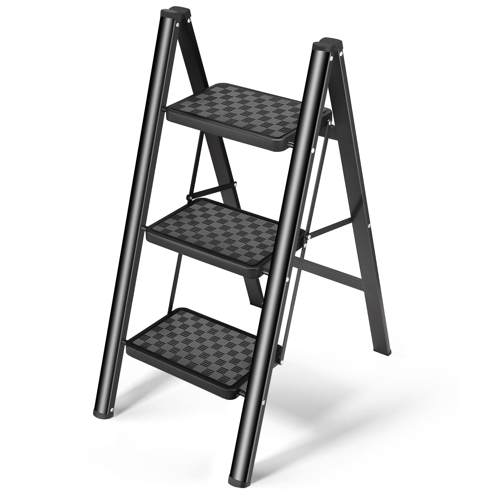 HBTower 3 Step Ladder Folding Step Stool, 330 Lbs