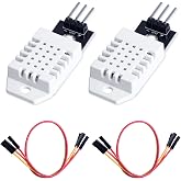 JTAREA DHT22 Digital Temperature and Humidity Sensor AM2302 Sensors Module with Cable for Electronic Practice DIY Replace SHT11 SHT15 (Pack of 2pcs)