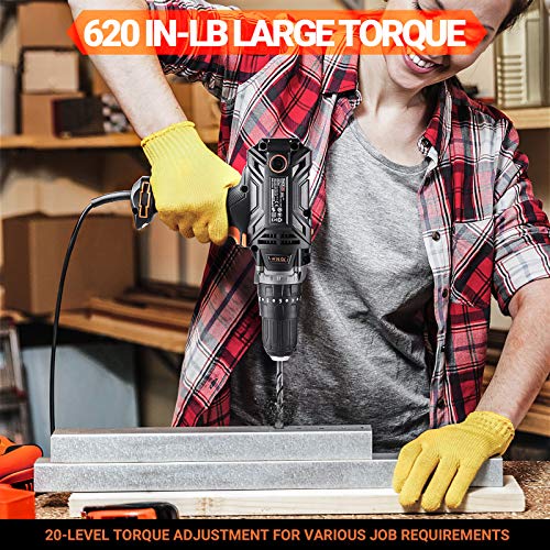 Hammer Drill, TACKLIFE Corded Drill 1/2 Inch, 620inlb Torque, Hammer