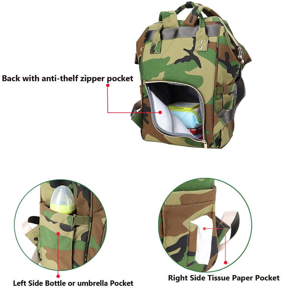 camo nappy bag