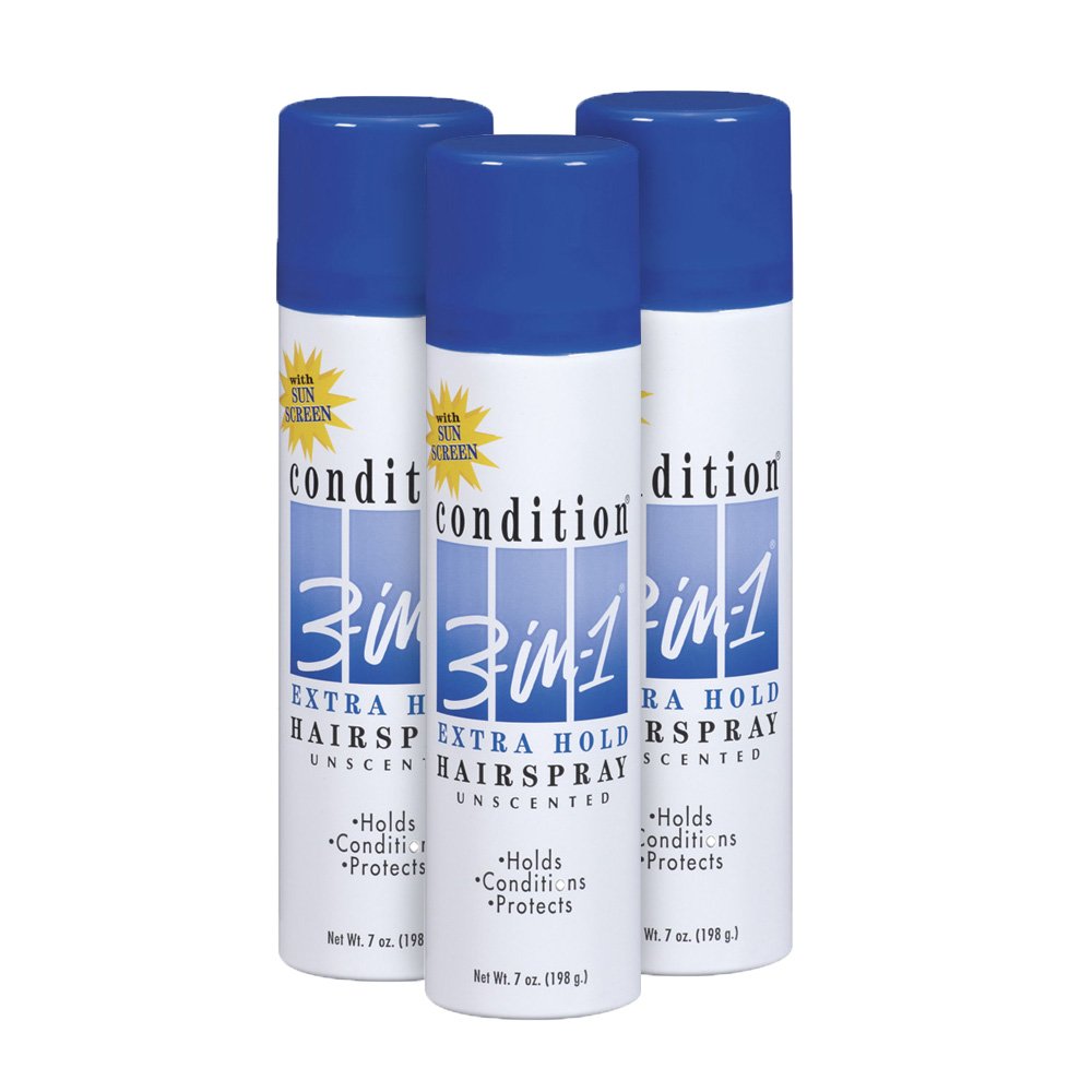 Condition 3in1 Extra Hold Unscented Hairspray, 7 Ounce