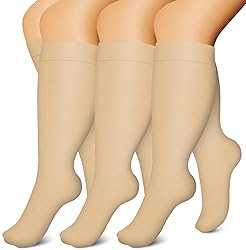 BLUEENJOY 3 Pack Plus Size Compression Socks for
