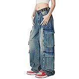 Hugboom Baggy Cargo Pants for Men Women Wide Leg