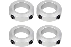 SINOAXISSPACE (4-Pack) 12mm Bore Shaft Collars, Aluminum Alloy Screw Style Clamping Collars, 20mm Outer Diameter, 8mm Width - Suitable for CNC Machines and Conveyor Systems